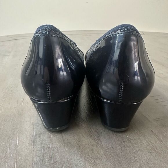Ann Klein navy blue, Christabel wedge heels. - Picture 5 of 7